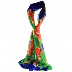Scarf - Ladies Scarf Soft Feel Coral Orange Green Royal...
