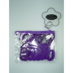 Hair elastics in a Purse - Purse with 24 Purple hair...