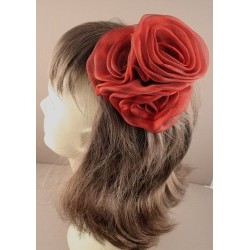 Beak Hair clip & Brooch pin - Statement chiffon rose hair...