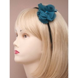 Headband - Chiffon fabric flower stretch kylie band head...
