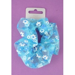 Chiffon daisy print hair scrunchie