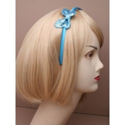 Aliceband - Sequin butterfly bow on a narrow satin...
