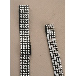 Headband -  4 rows of silver plastic studs on Black...