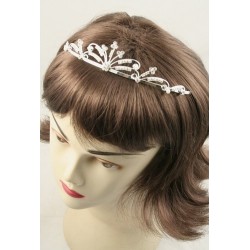 Silv Pearl bead and crystal tiaras. In 3 assorted styles....