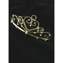 Metal Tiara. Gilt with Crystal and Pearl Decoration