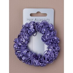 Pearlised coloured corded scrunchie. In pink/purple/turq...