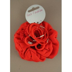 Pack of Red School Scrunchie and Elastics