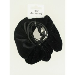 Black Velvet Scrunchie and Elastic Set.