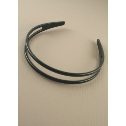 Aliceband - Twin row wide black plastic headband alice band