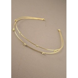 Aliceband - Twin row gilt with small clear crystals...