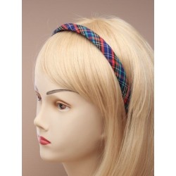 Aliceband - Tartan fabric 1.5cm wide fabric covered...