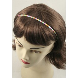 Aliceband - Colourful glitter stone detail narrow silv...
