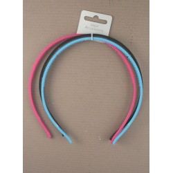 Aliceband - Triple Pack - Black plastic and 2 brightly...