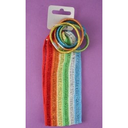 Headband & Elastics set - 4 glitter elastics and metallic...