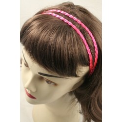 Headband - Faux hair plaited twin row bright coloured...