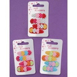 card of 4 fabric covered sleepies with fabric hearts....