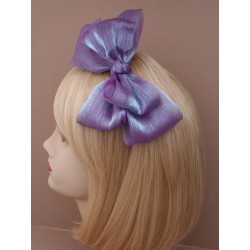Aliceband - Large viscose double floppy bow on satin...