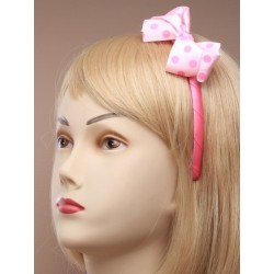 ribbon covered aliceband with large spotty fabric bow. in...