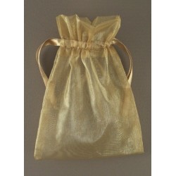 Organza gift bag - dark gold 11x15cm