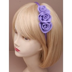Aliceband - Triple fabric rosette narrow headband alice band