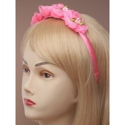 Aliceband - Chiffon rosebuds on narrow ribbon covered...