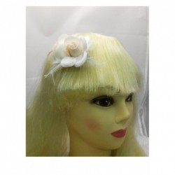 Fabric flower pair with glitter detail on a silv fork...