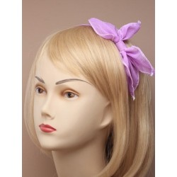 fabric covered aliceband with chiffon fabric bow. in...