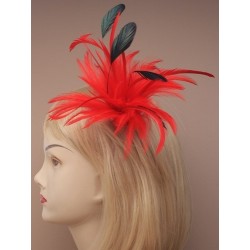 Fascinator Clip & Pin - brightly coloured feather cluster...