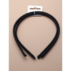 Aliceband Set - Pair of black ribbon covered alice bands