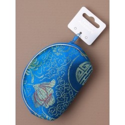 embroidered fabric purse. in pink/purple and turq.