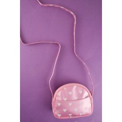 coloured pvc purse / handbag with white heart printand...