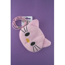 cat face purse with 6 elastics. in pink lilac yellow...