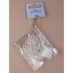 purse with 250 small clear polyurethane bands