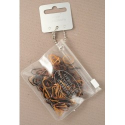 purse with 250 small mixed brown polyurethane bands