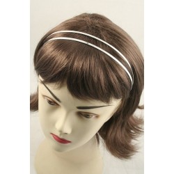 Aliceband - Twin row plain silv headband alice band