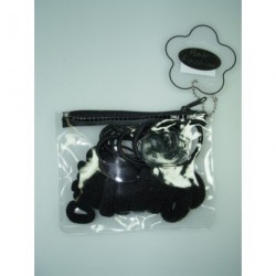 purse with 24 black elastics