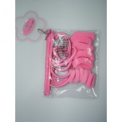 purse with 24 pale pastel elastics