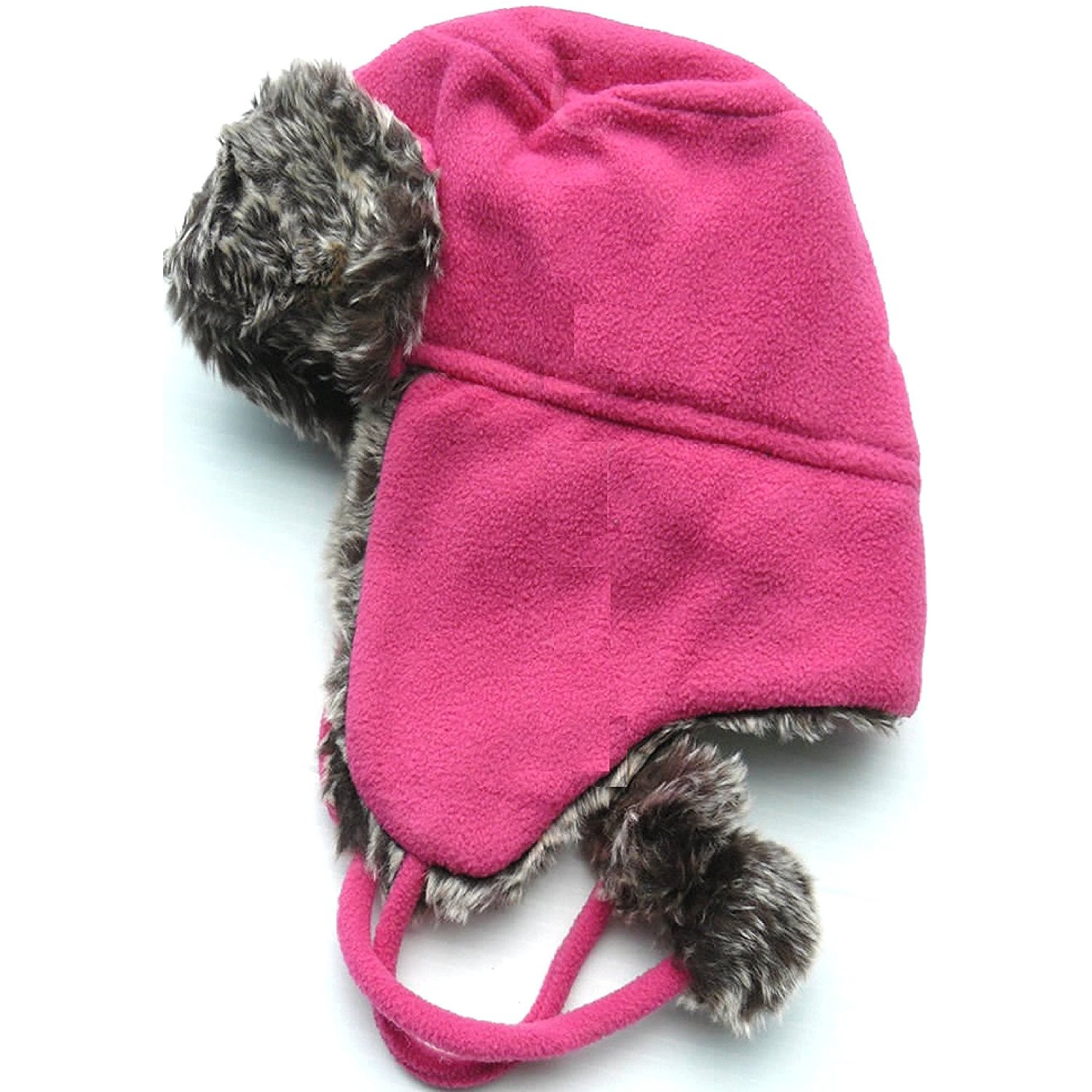 Pom pom trapper hat pink