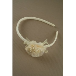 Aliceband - Chiffon flower on cream ribbon headband alice...