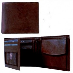 Dark Brown Leather WALLET Boy Men coin cash card wallet...
