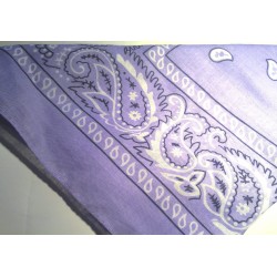 Lilac Paisley Cotton Bandana / Head Square / Neckerchief / Head Scarf