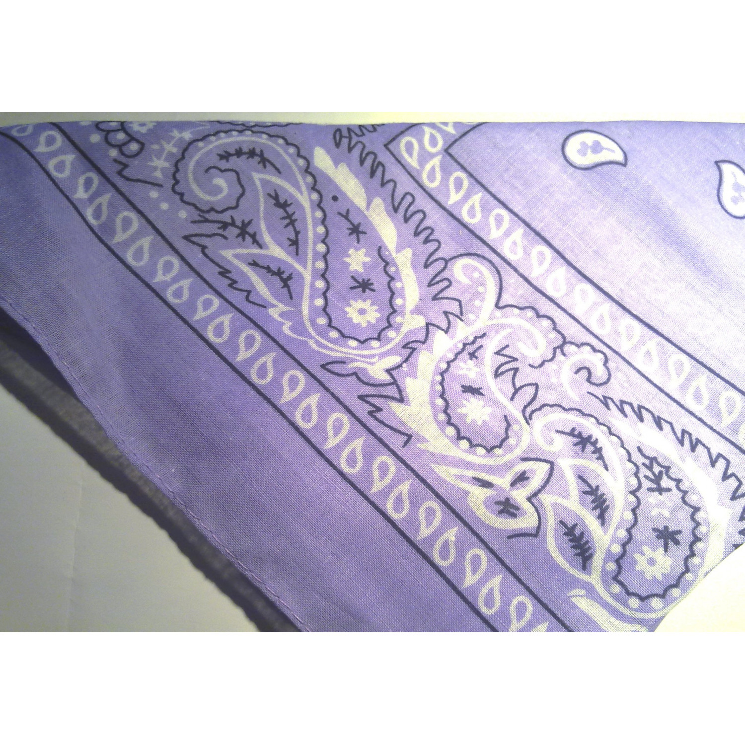 Lilac Paisley Cotton Bandana / Head Square / Neckerchief / Head Scarf