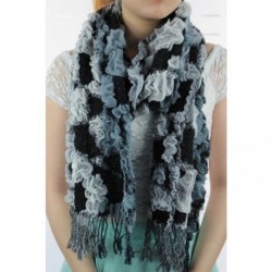 Winter Scarf - Black and Grey/ Silver Metal Colour with...