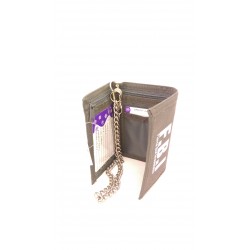 Men's Boys Grey Canvas Wallet, Chain Wallet, FBI Wallet