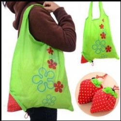 Eco Bag - Light Green Eco Storage Handbag Strawberry...