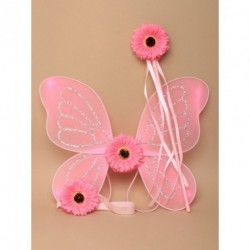 Fairy Set - Pink Flower Fairy Set - Glitter wings with...