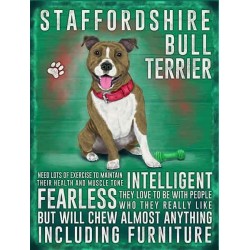 Novelty Metal Sign - Staffordshire Bull Terrier 15x20cm sign