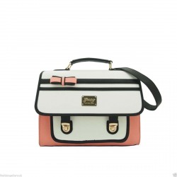 Satchel Bag - Gessy Contrast flap and bow Satchel Bag