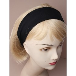 Headband - Black woven fabric wide (6x18cm approx.) kylie...