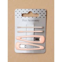 Sleepies Hair Clips - Card of 4 pastel pink epoxy 4cm...